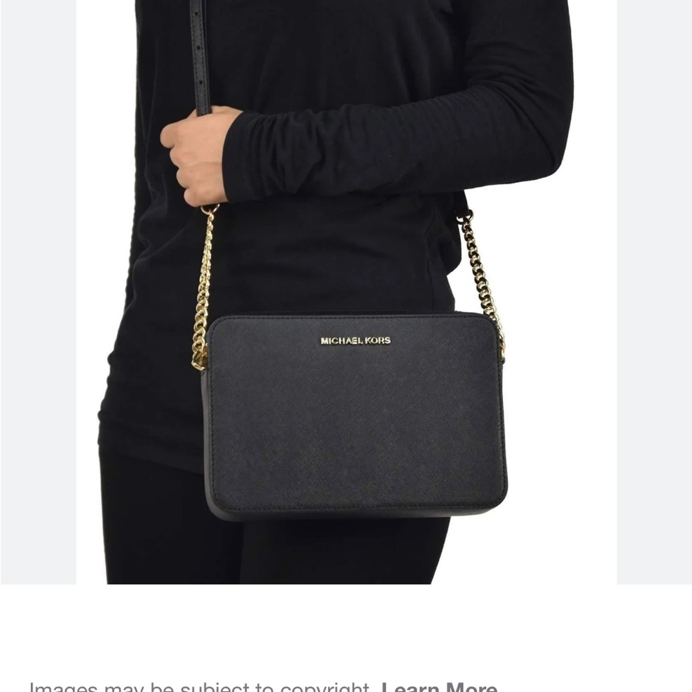 NWT Michael Kors Black Crossbody Bag with Gold Chain